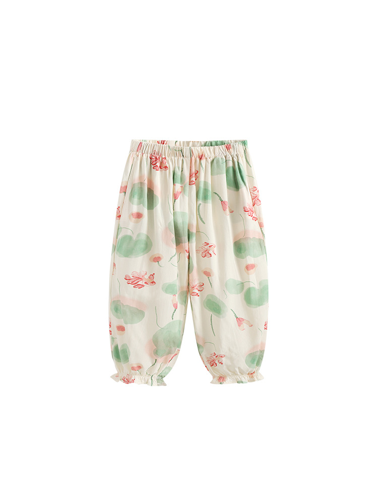Transfronterizo malwee pantalones de aire acondicionado para niñas verano nuevo pantalones de cintura elástica para niños pequeños y medianos en Europa y Estados Unidos pantalones anti-mosquitos image 5