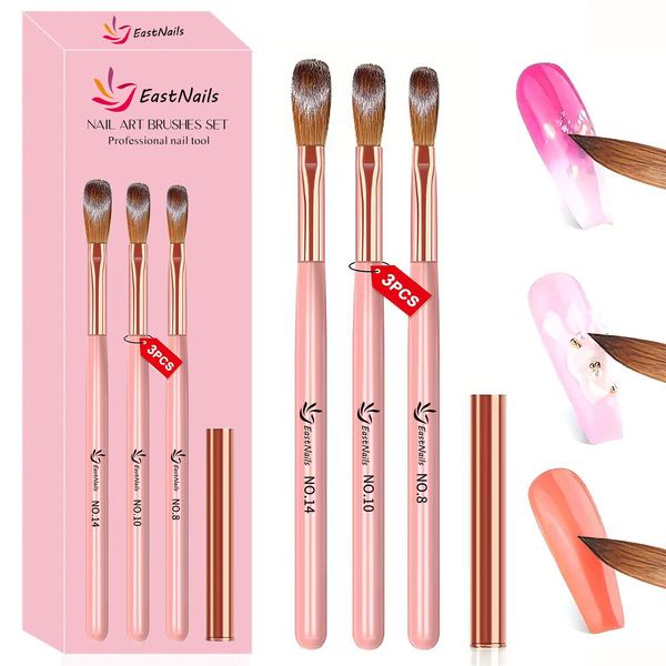 fuchsia manicure brush to create relief patterns for manicure