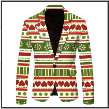 Comercio exterior europeo y americano nuevo estilo 2024 nueva moda casual letras navideñas chaqueta de traje para hombre WL008