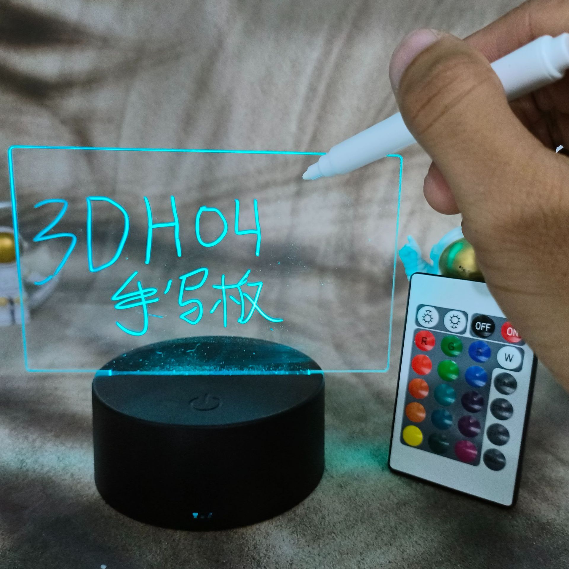 Tablero de escritura a mano de bricolaje de celebridades de Internet al por mayor de fábrica, luz nocturna en 3D, tablero de mensajes luminoso de escritura borrable de acrílico