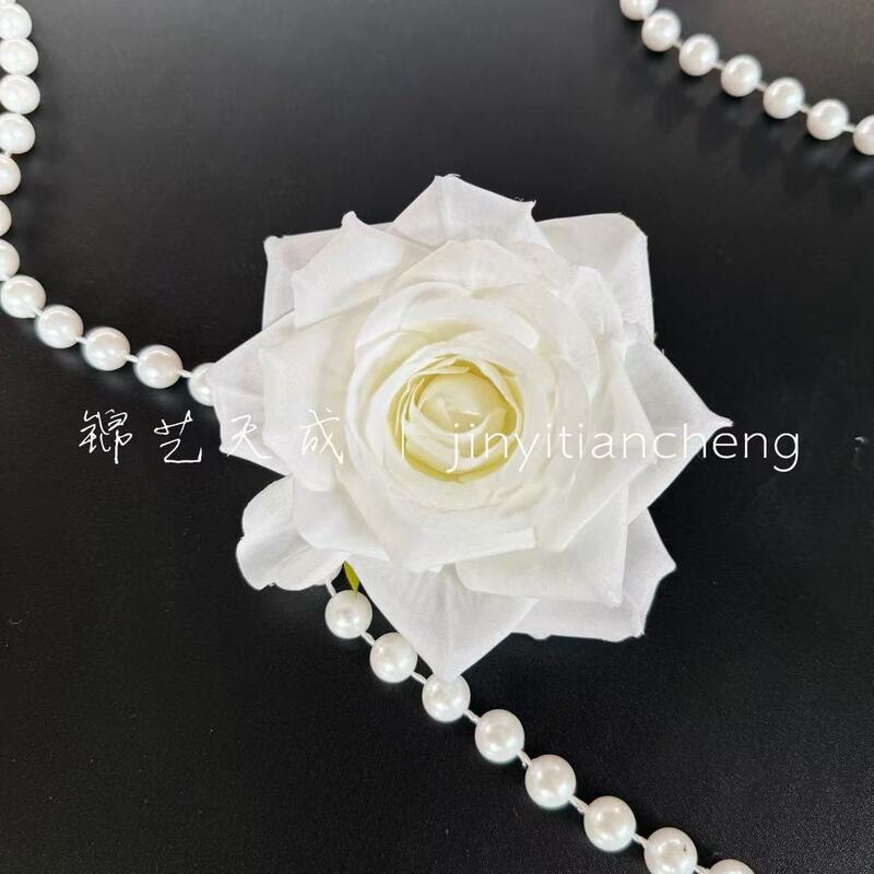 10cm复古玫瑰花头仿真花簪花头饰diy材料鞋扣配件520花艺婚礼布置|undefined