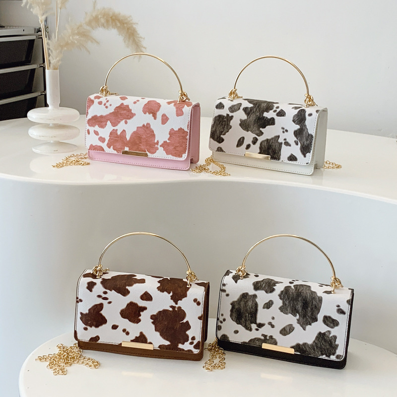 2025 Fashionable Women's New Printed Summer Large-Capacity Cow Pattern Chain Shoulder Crossbody Handheld Armpit Bag