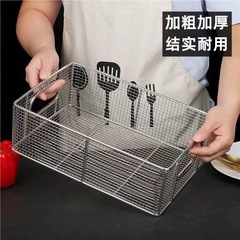ステンレスの四角いかごの油条のかごに厚いステンレスの取っ手の四角いかごの揚げ物の軽食は油かごのフライドチキンの粉を巻いてかごを震わせます。