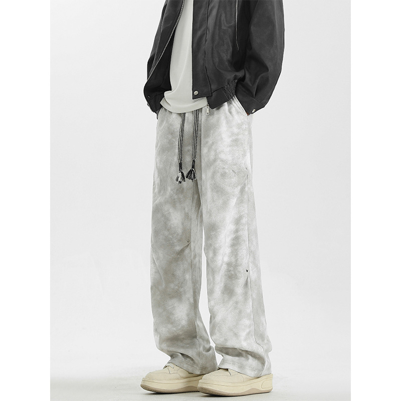 Mingge | American High Street Tide Brand Tie-Dye Dirty Pants Men's Spring and Summer New Loose Wide Leg Casual Design Sense Pants Mingge | American High Street Tide Brand Tie-Dye Dirty Pants Men's Spring and Summer New Loose Wide Leg Casual Design Sense Pants