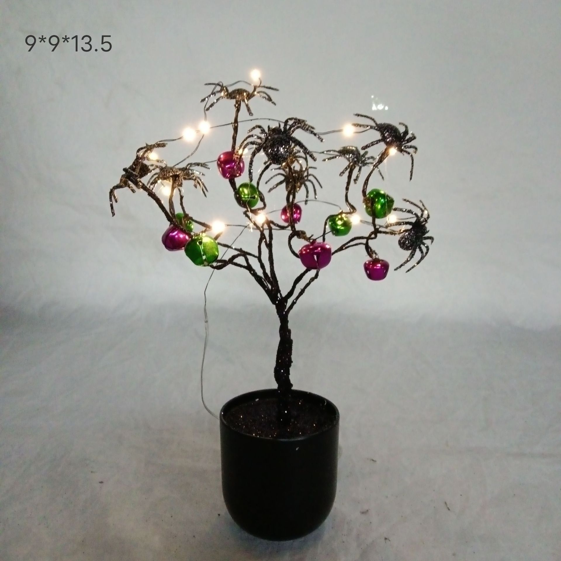 Amazon caliente guirlandas de Halloween colgantes delante de la puerta fantasma calabaza esqueleto hoja de arce negro con guirlandas de lámparas