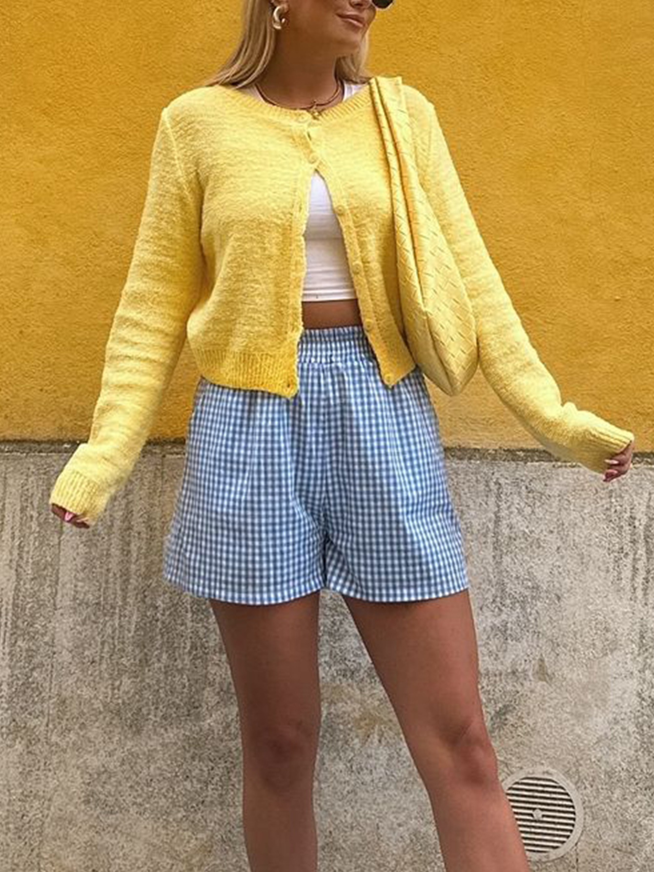 Kaikuo transfronterizo Europa y América Y2K camisa de lana de color sólido suéter de mujer 2025 otoño y invierno Amazon estación independiente