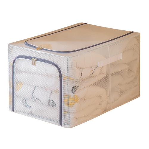 New large-capacity wardrobe sandwich box PVC organizing artifact wardrobe layered home folding clothes storage