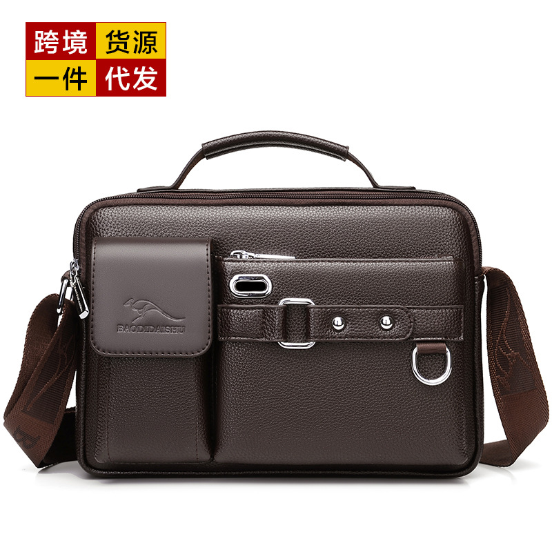 Kati Kangaroo Men's Shoulder Bag Crossbody Bag Large Capacity Backpack Small Bag Retro Leather Bag Shoulder Bag Crossbody Bag 3005