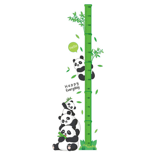 2024 Cute Cartoon Panda Height Measurement Wall Sticker for Kids' Room Classroom Decoration Shopping Mall Atmosphere Arrangement Height Sticker