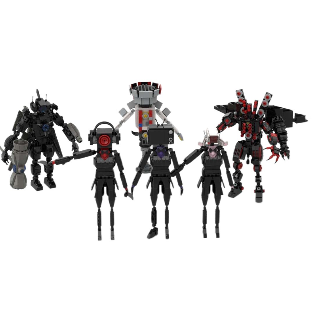 Laberinto bruja skibidi Monitor de aseo hombre vs hombre bloques de construcción montado Mesa swing generación caliente juego