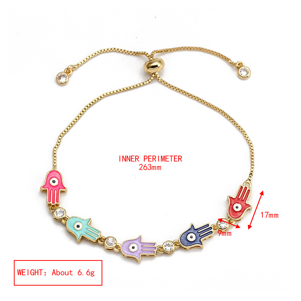 Fashion Devilu0027S Eye Copper Enamel Inlay Zircon Bracelets 1 Piece