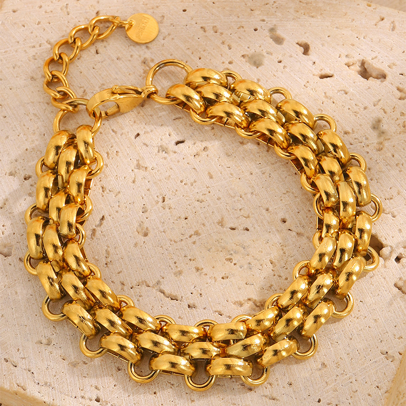 Moda transfronteriza europea y americana pulsera gruesa de twist de acero inoxidable personalidad de las señoras pulsera que no se desvanece todo fósforo joyería de alta calidad image 3