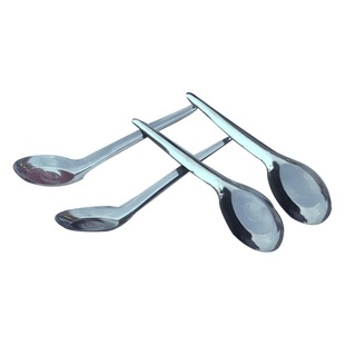 Stainless steel tableware long handle spoon big tip 05 thick orchid flat spoon spoon canteen fast food restaurant soup spoon