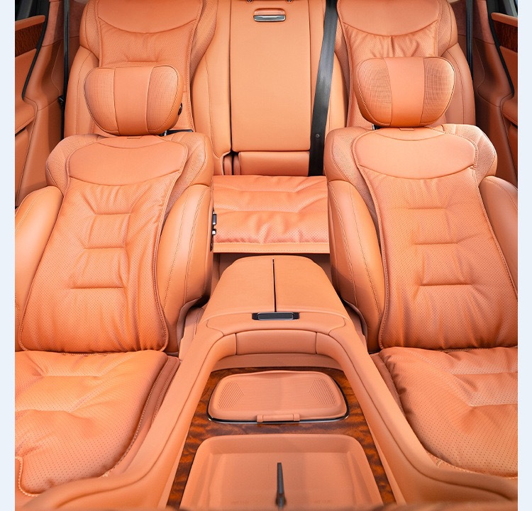 Car Seat Cushion, Suitable for All Seasons, High-End Nappa Leather for Interior Use, Suitable for Mercedes-Benz and Bmw, Single-Piece Seat Cover for Rear Row