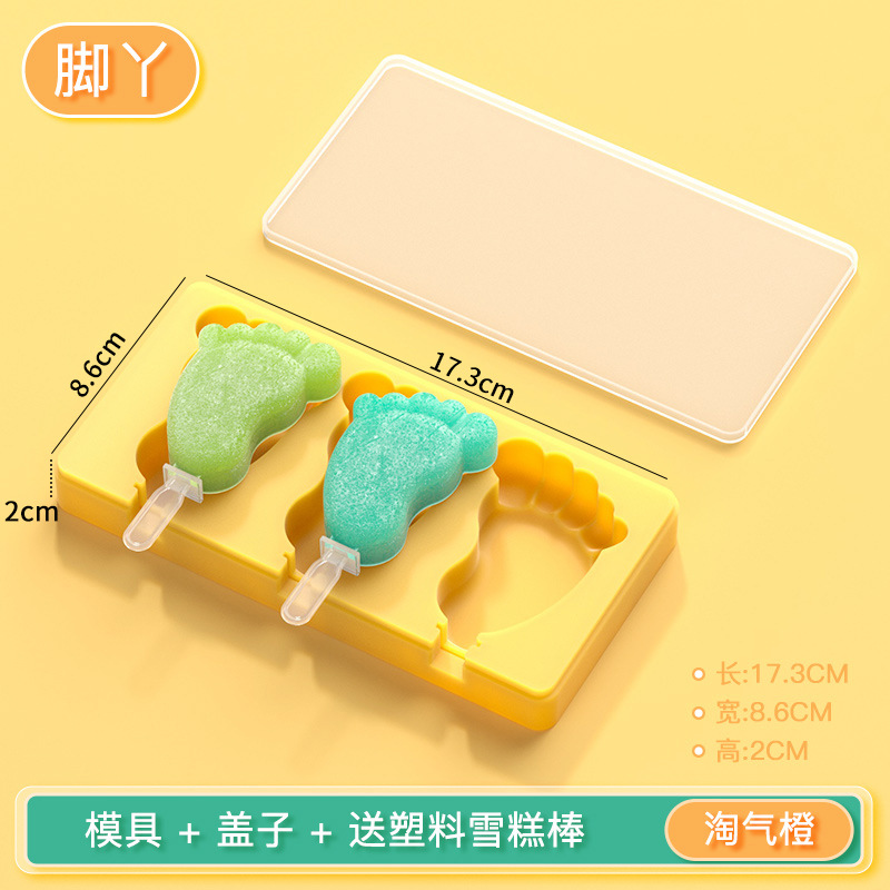 En stock 2 colores helado molde de silicona garra de gato pie chica helado DIY molde de helado casero en stock al por mayor