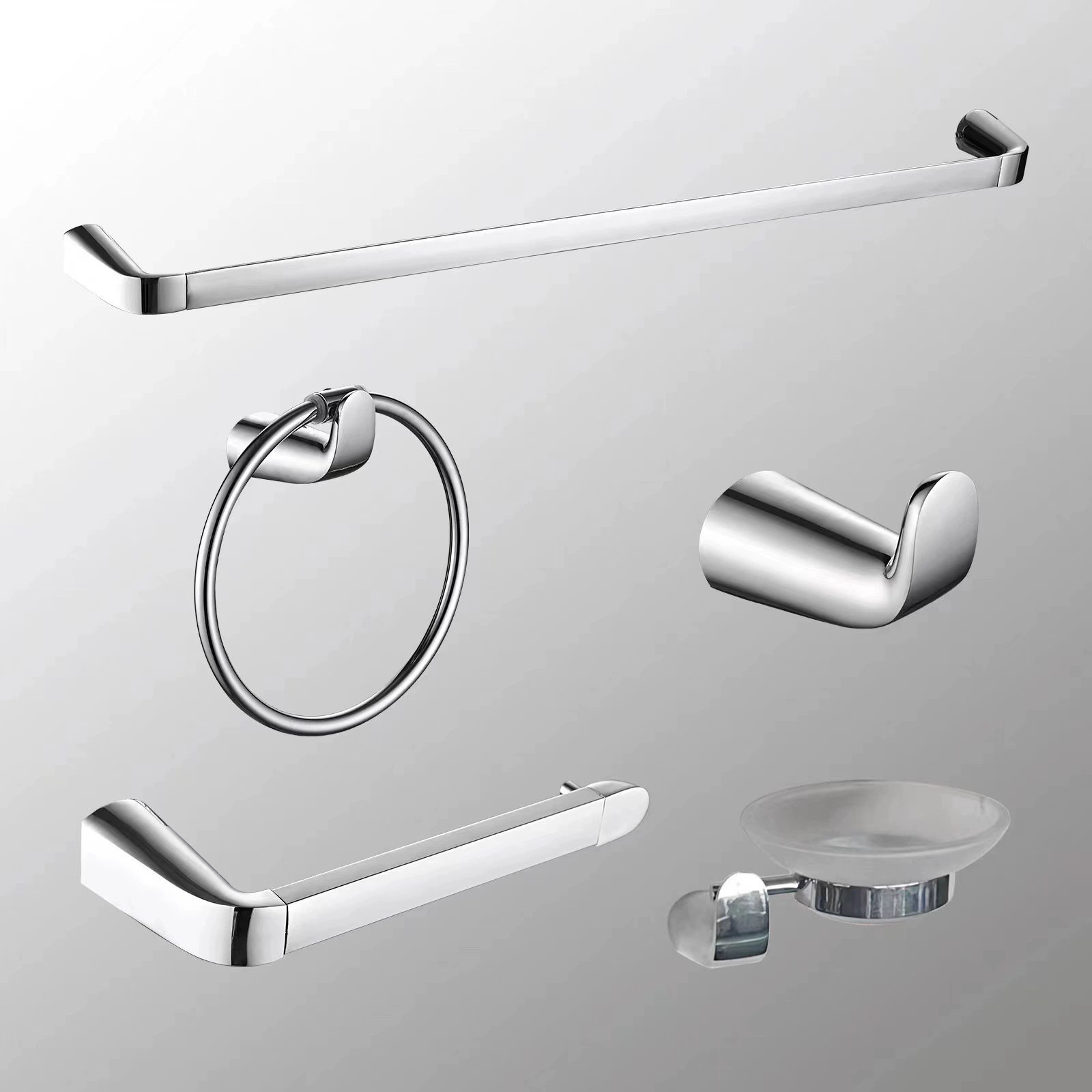 Foreign trade electroplating single pole towel rack toilet towel bar bathroom pendant toilet set towel ring clothes hook