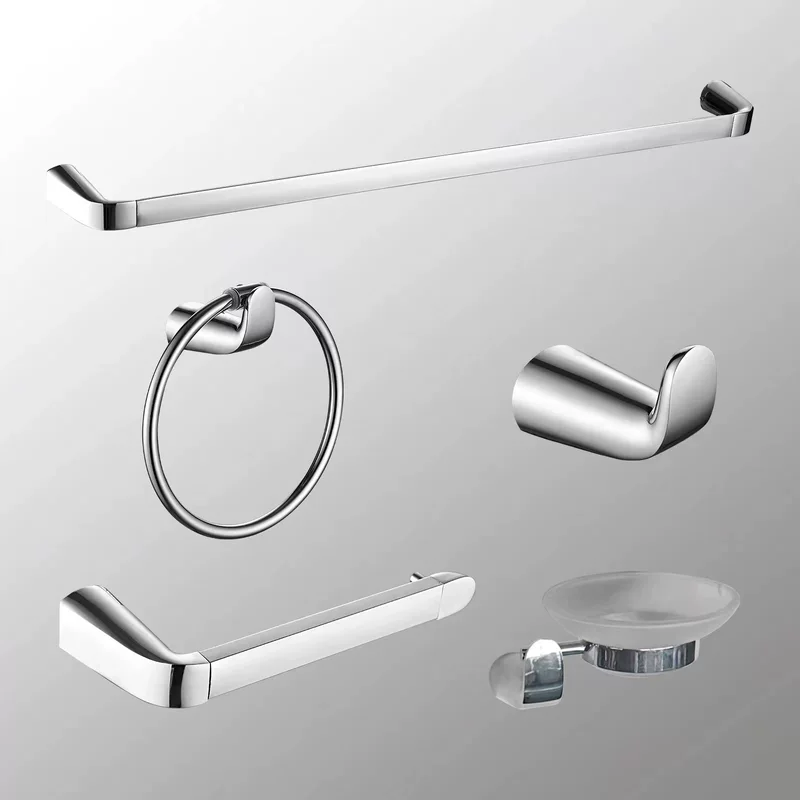 Foreign trade electroplating single pole towel rack toilet towel bar bathroom pendant toilet set towel ring clothes hook