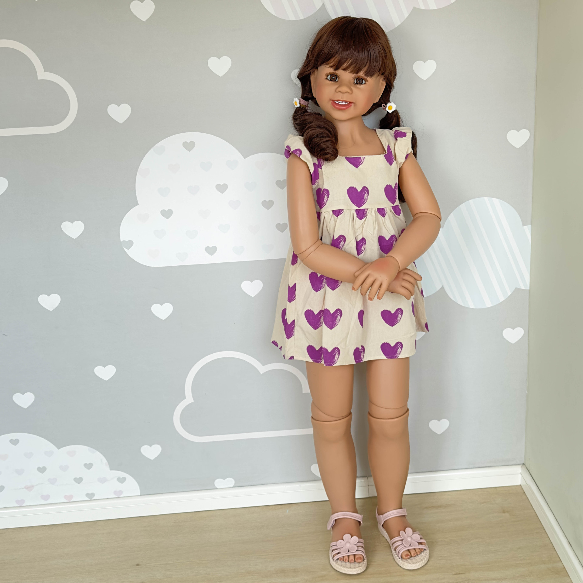 Muñeca grande de 110 cm para niñas de 5 a 6 años, pieza decorativa creativa y única para centros comerciales, modelo de ropa infantil, muñeca realista.