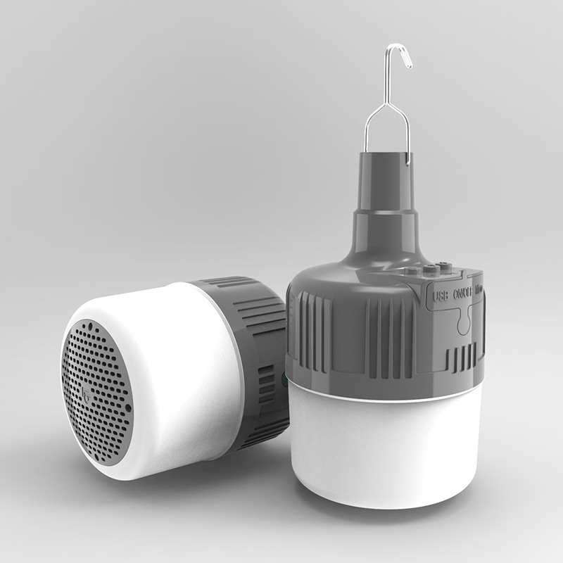 Bombilla LED de carga Bluetooth audio bombilla luz móvil puesto mercado nocturno luz de emergencia Luz de camping al aire libre