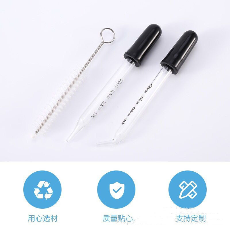 Glass Graduated Dropper Straight Tip 1ml Essential Oil Bottle Suction Straight Curved Round Tip Dropper Wholesale in Stock