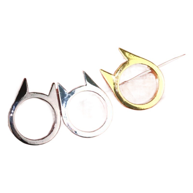 Anti-cuerpo oreja de gato hebilla de un solo dedo anillo interruptor de la ventana de las mujeres anti-lobo de los hombres suministros al aire libre fábrica hebilla de un solo dedo