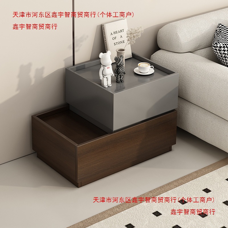 床头柜轻奢高级感卧室家用DIY积木床边柜酒店创意床头简约收纳柜