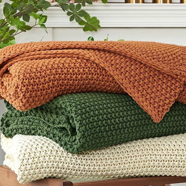 Ins-style Nordic office nap sofa blanket, air conditioning blanket, knitted blanket, shawl, throw blanket, bed runner, decorative item