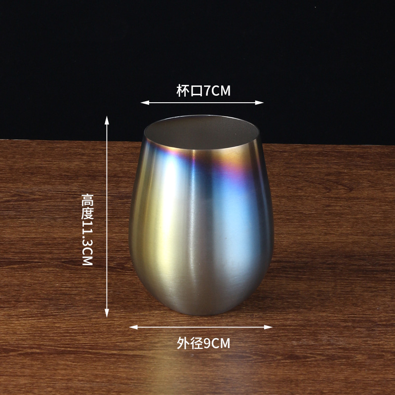 Copa de cáscara de huevo amazonas transfronteriza vacío 304 fábrica de acero inoxidable directa en forma de u taza de vientre grande creativa taza de agua colorida cerveza