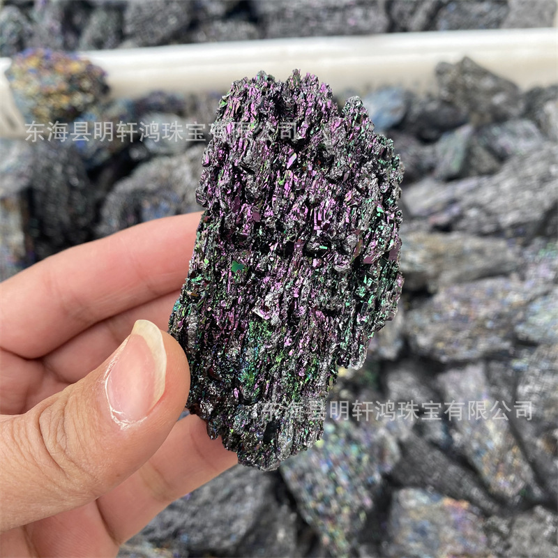 Natural Crystal Colorful Ore Stone Silicon Carbide Ore Specimen Flower Pot Fish Tank Landscape Decoration Ornaments Wholesale