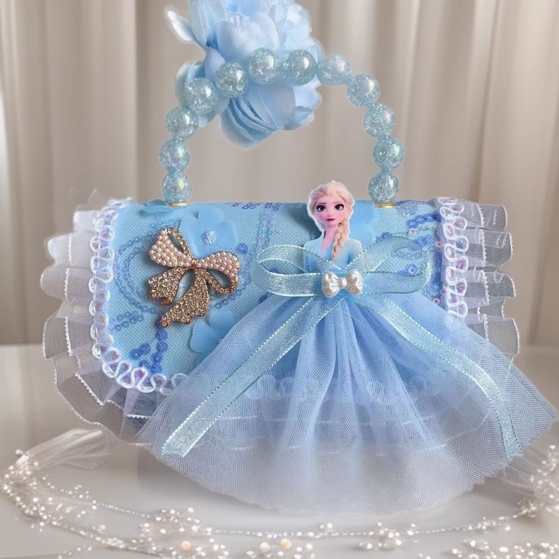 Bolsos infantiles, bolsos de moda princesa de perlas, bolsos de cambio de chicas lindas, bolsos de hombro de encaje