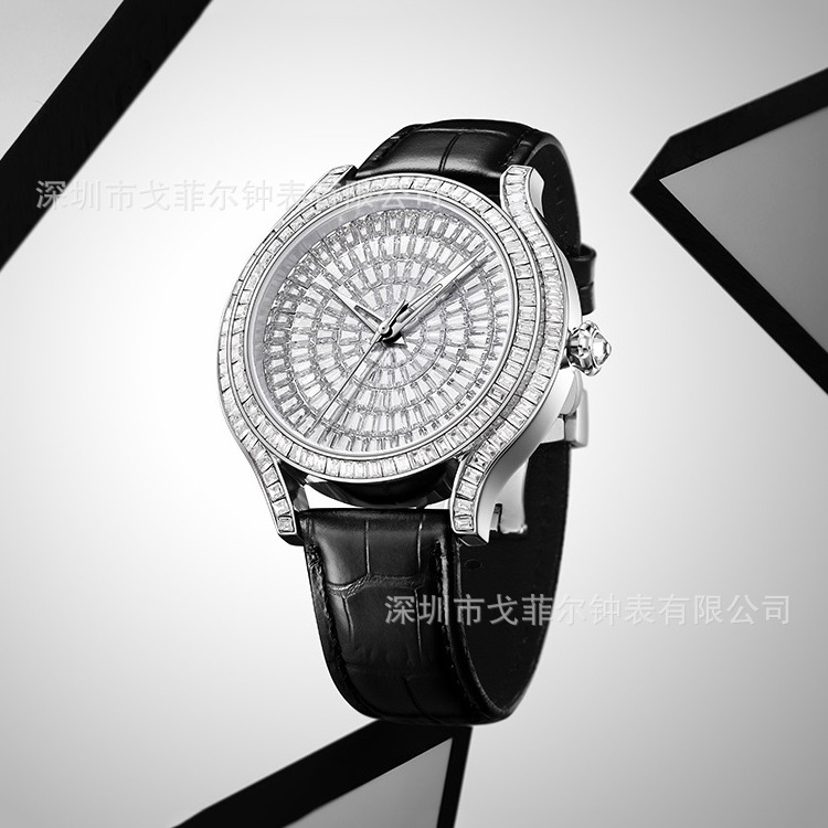 In-Stock Classic Men's Watch with Diamonds, Luxurious 5A Grade Zircon Watch, Waterproof Mechanical Watch, Fully Diamond-Encrusted Men's Watch