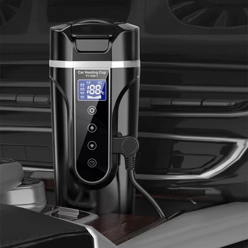 Carefully selected smart car electric heating cup, new car water boiling cup, 24V car heating cup, stainless steel cup, digital display 12V