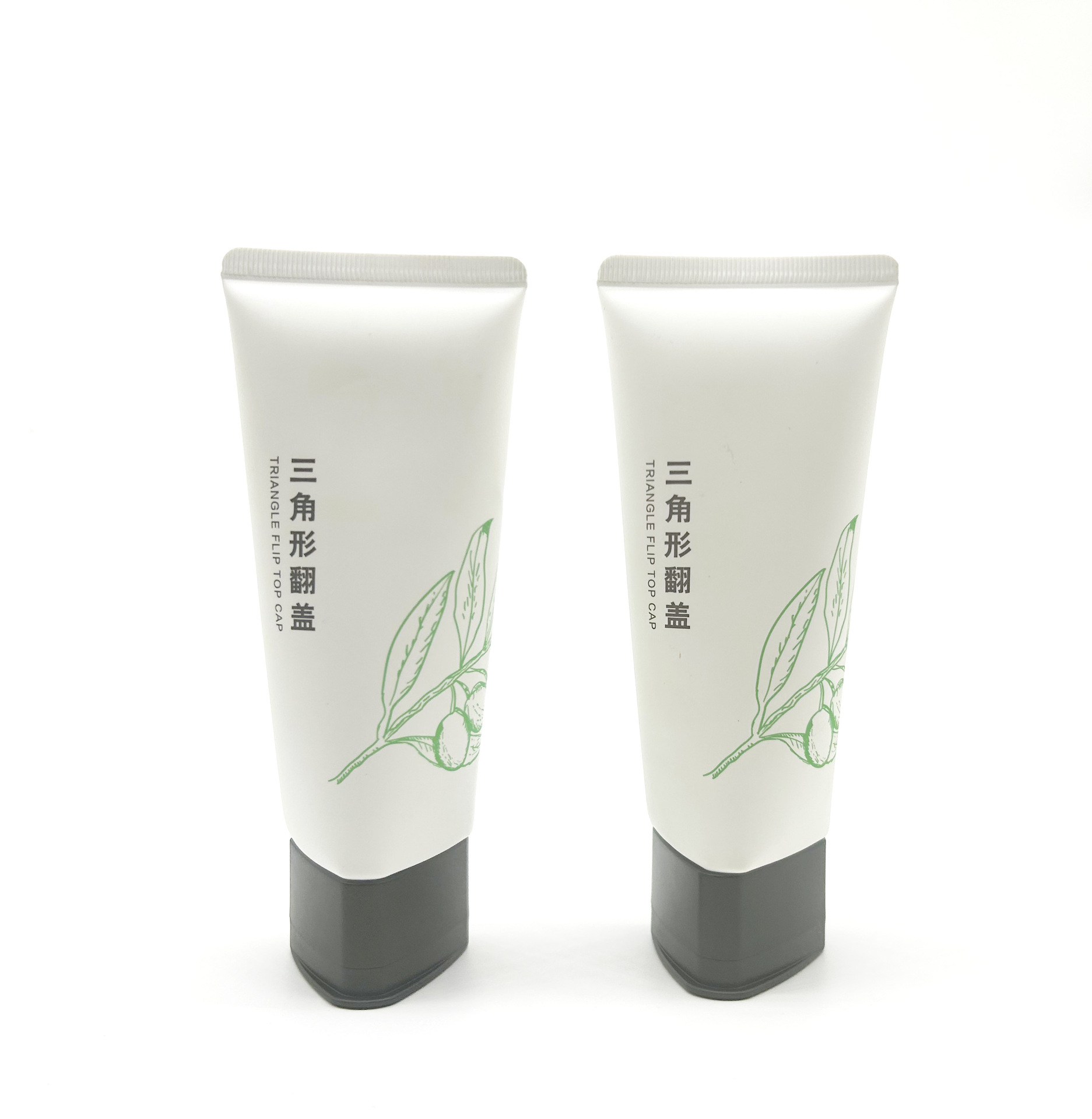 厂家直销100ml洗面奶三角型翻盖软管PE塑料化妆品洁面软管包装