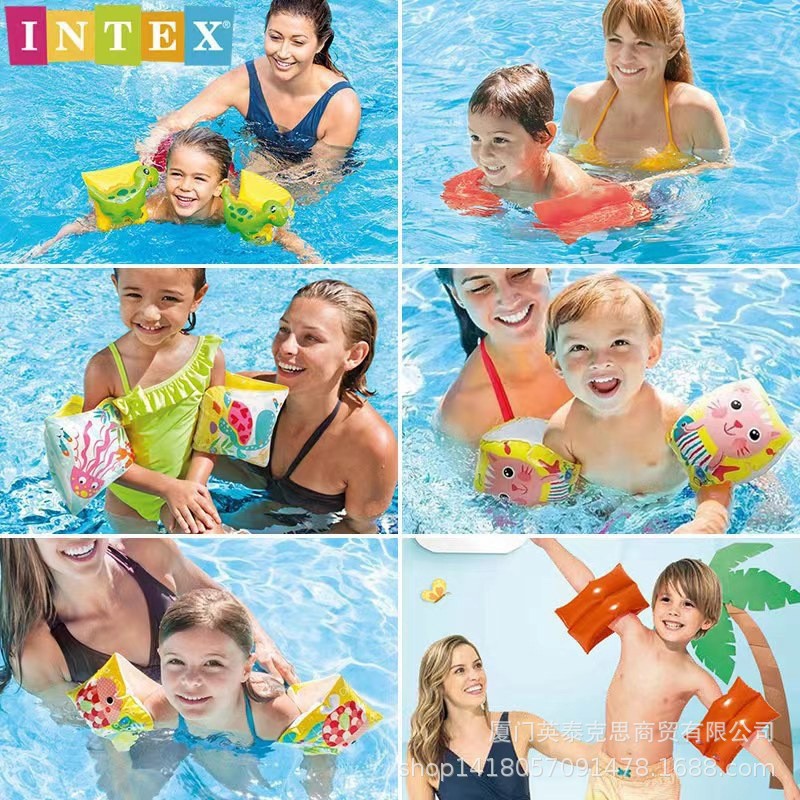 Intex trajes de baño inflables chaleco salvavidas para niños equipo de natación ayuda de natación brazo PVC agua al por mayor image 1