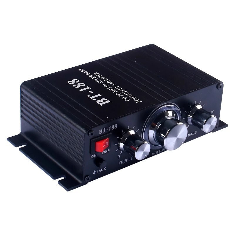 Amplificador de potencia Bluetooth 5.0 Clase D 30W * 2 Placa amplificador de potencia de ajuste de alto y bajo estéreo con módulo de carcasa terminado