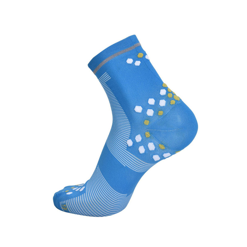 Custom Logo Unisex High Quality Compression Crew Socks with 3D Polka Dot Cushion Custom Cycling Running Anti Slip Socks
