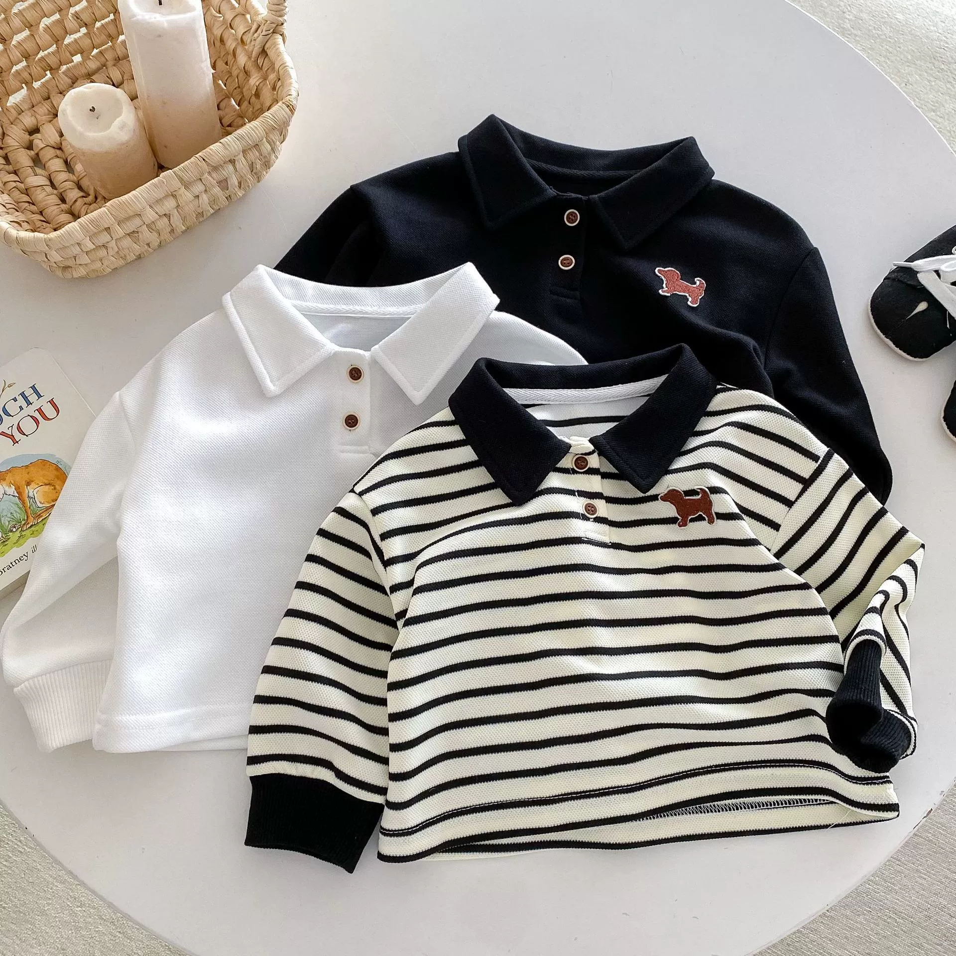 Children's fashionable polo, base body-friendly summer clothing, 0-5 years, autumn, children's clothing