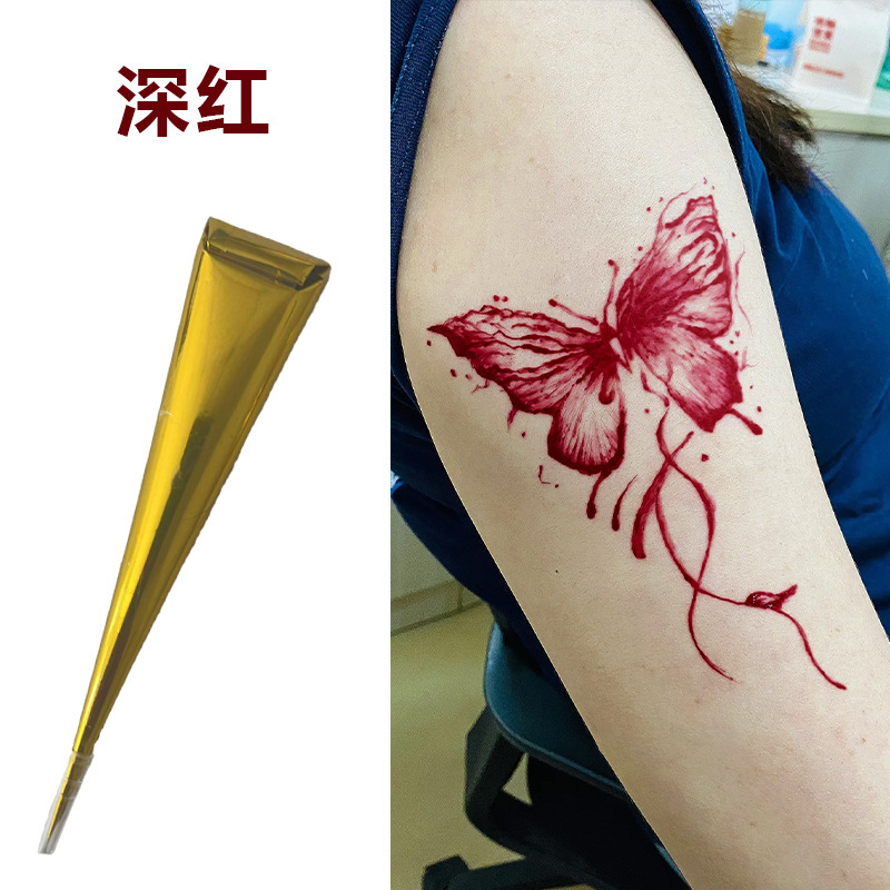 印度纹身膏新款手绘纹身膏纹身乳海娜纹身膏彩绘纹身模板跨境现货|undefined