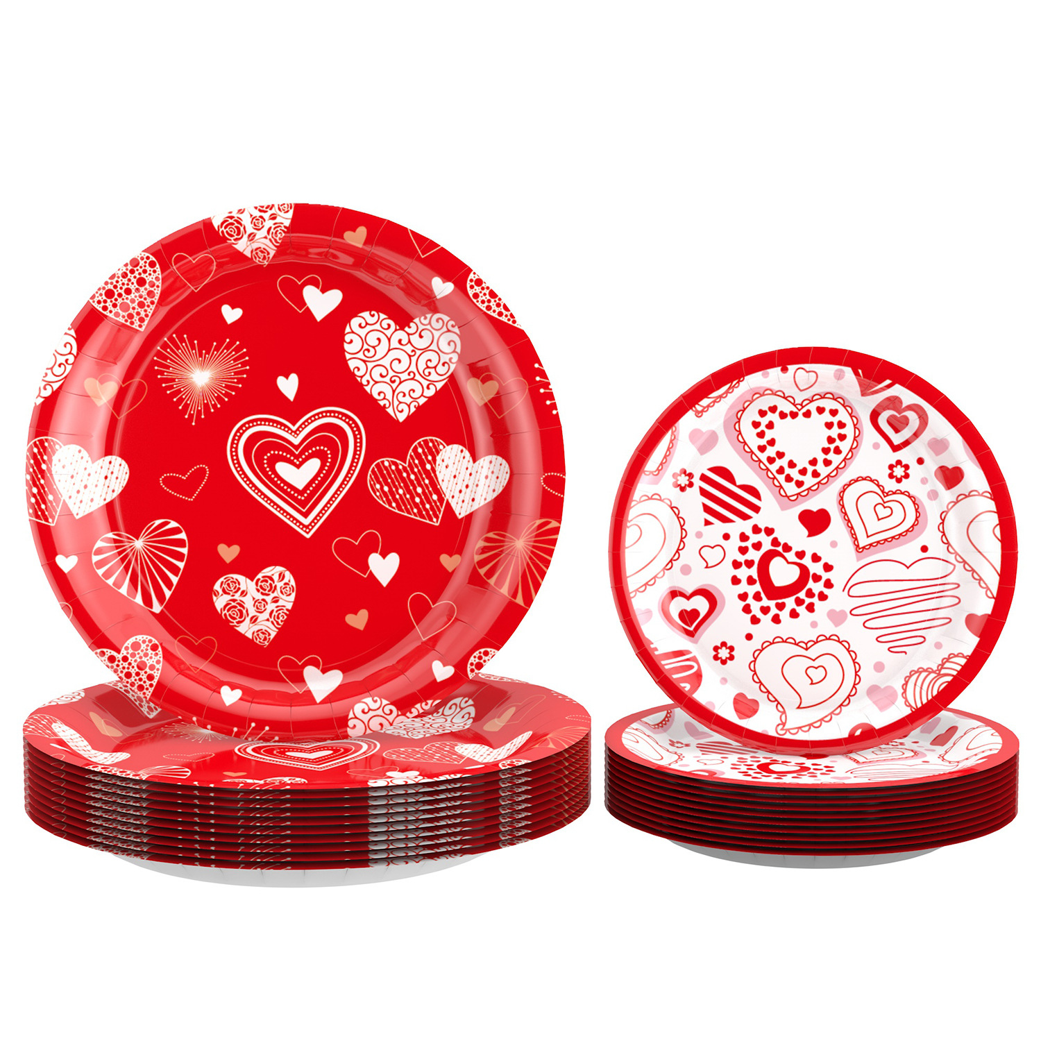 Nuevo amor Día de San Valentín tema Fiesta decoración pareja fiesta plato de papel desechable taza de papel decoración traje