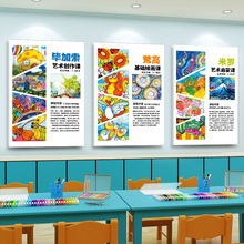 美术课程体系装饰挂画少儿画室介绍布置挂图教室墙面文化环创壁画