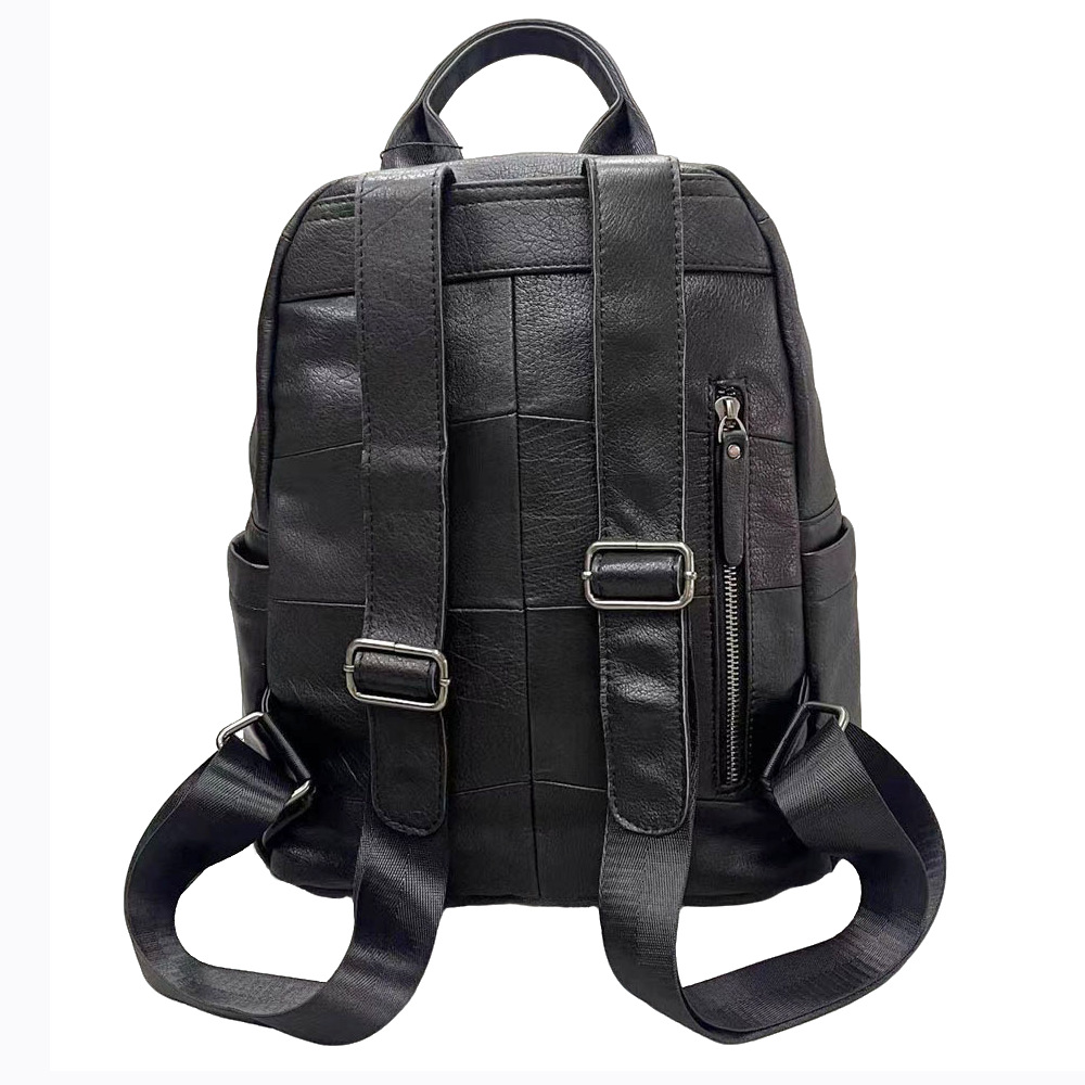 Leather Backpack Women's Black Top Layer Cowhide Women's Backpack Versatile Soft Leather Women's Bag_voghion.com