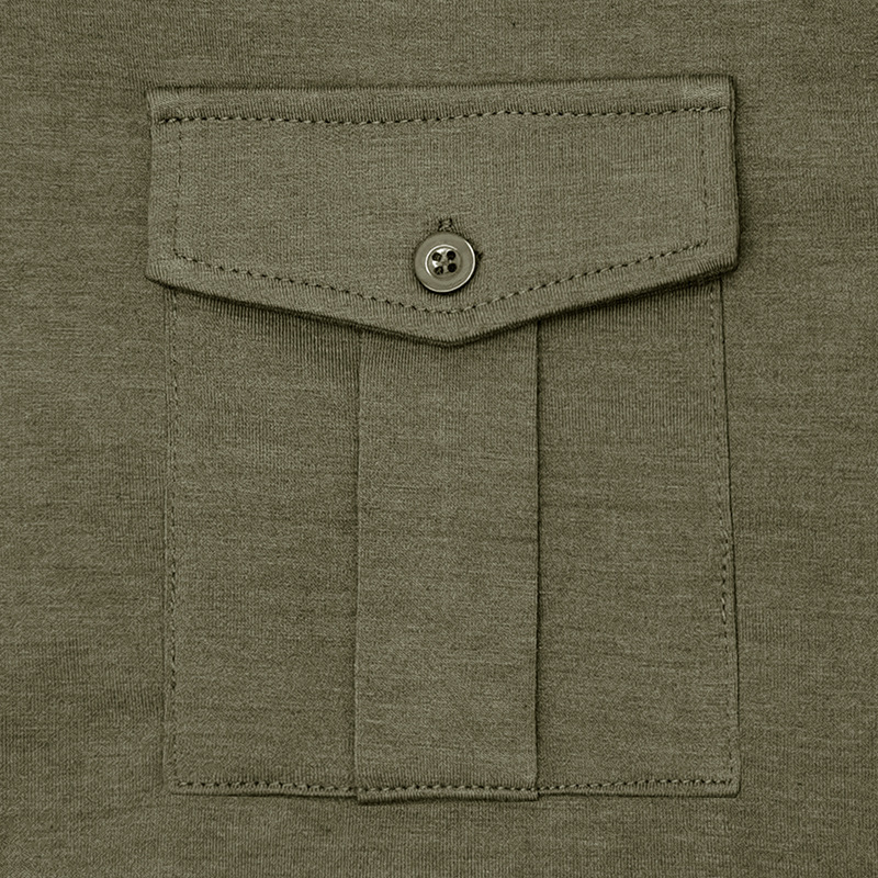 Men's Polo Shirt Long Sleeve Solid Colour Autumn Winter Style_voghion.com