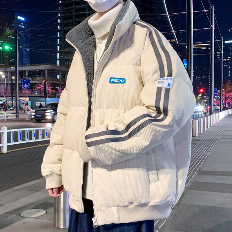 Men's winter trend warm short corduroy down jacket
