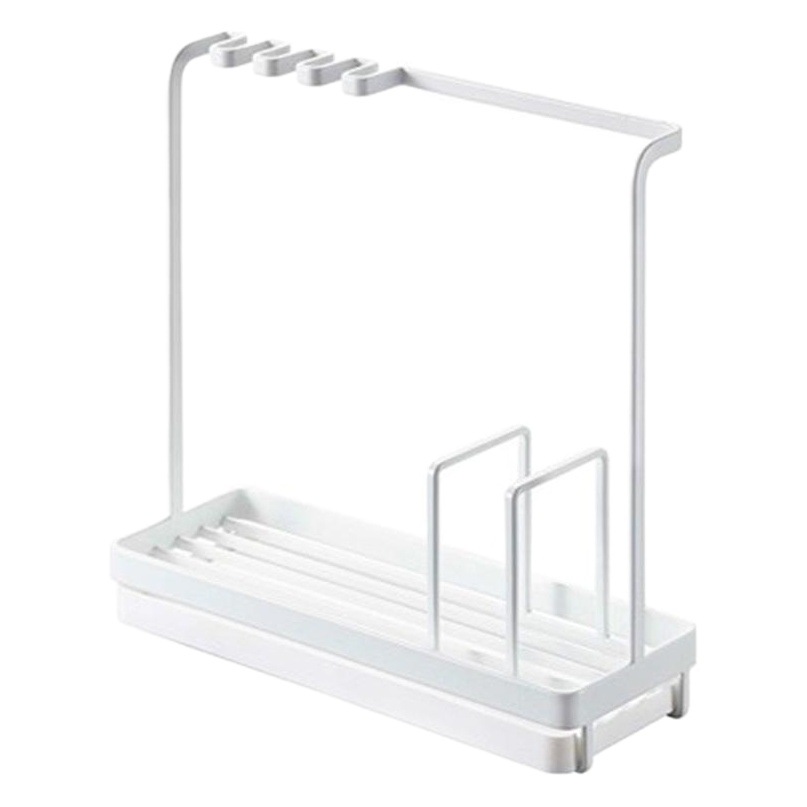 Estante de almacenamiento de organización de cocina simple moderno de estilo japonés estante de drenaje de esponja multifuncional estante de almacenamiento de tela de mesa de fregadero
