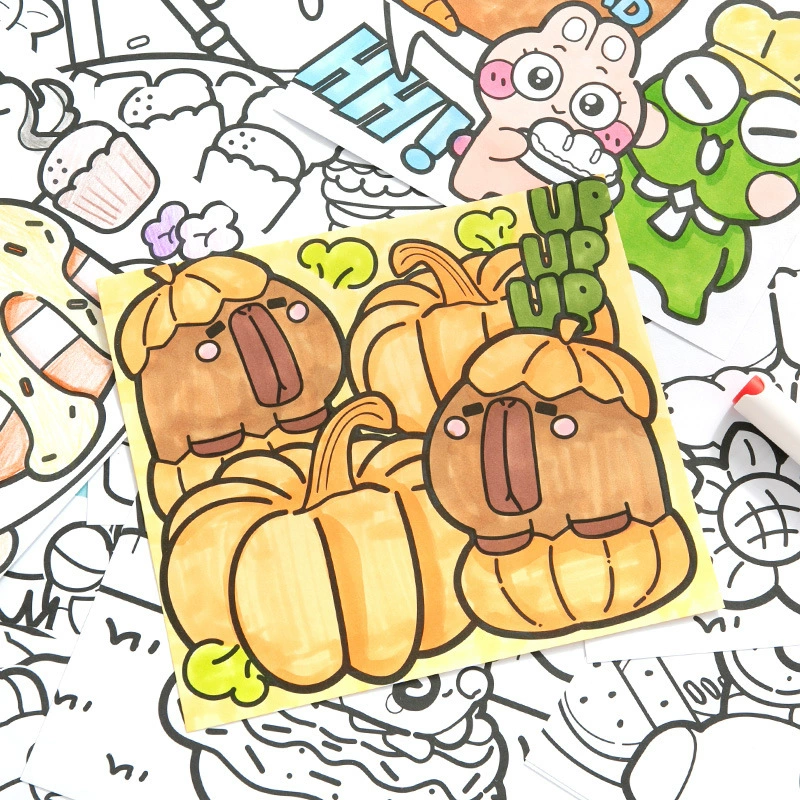 Набор раскрасок Cute Comics, антистресс, ручная роспись — 30 стр., 10 шт.