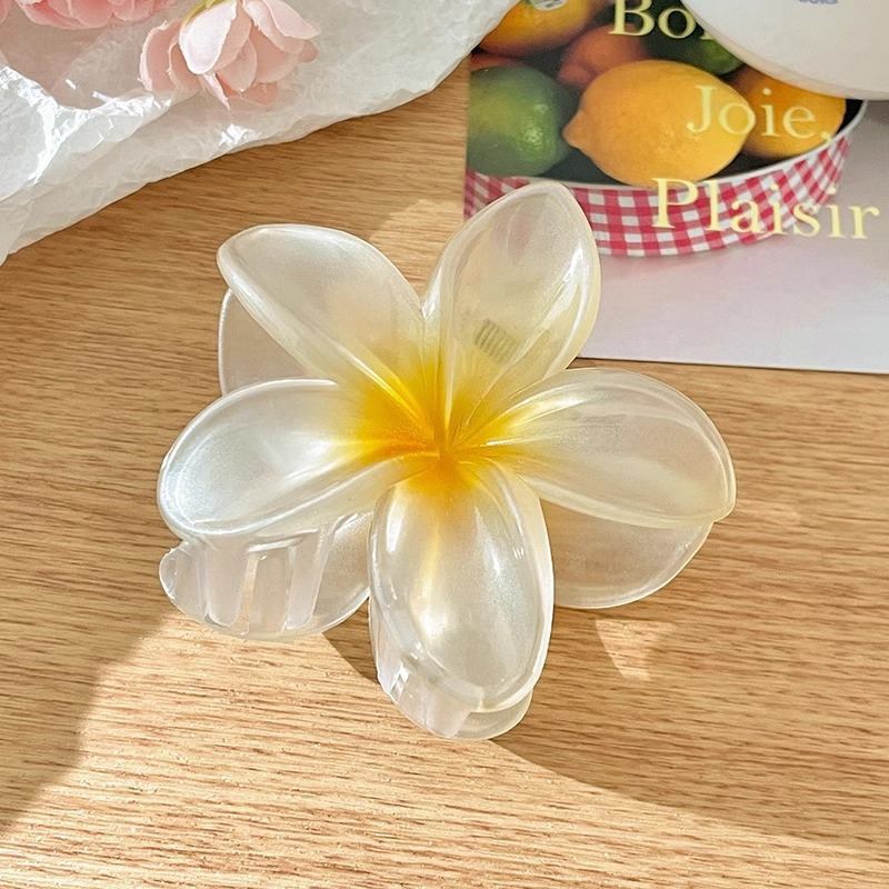 Coreano dulce perla huevo flor de pelo de vacaciones de flores de vacaciones de playa pinzas de cabello de flores