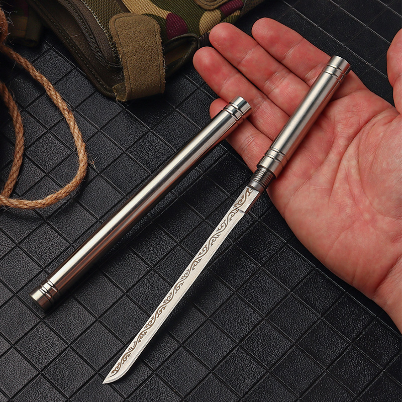 Tubercule mini cuchillo de acero inoxidable casero cuchillo de peeling de frutas camping cuchillo de té tipo palo portátil cuchillo recto creativo