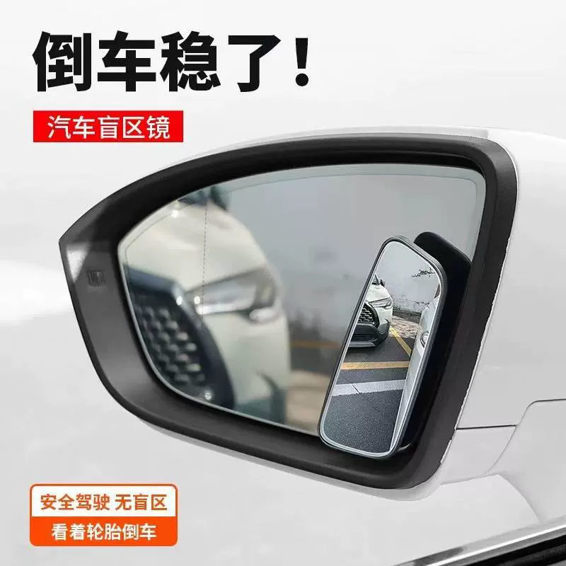 Retroreflective adjustable wide-angle auxiliary rear view mirror for car