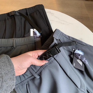 Light luxury pick-up! word of mouth small scissors! Autumn and winter men's outdoor windproof warm mountaineering soft shell fleece-lined casual pants