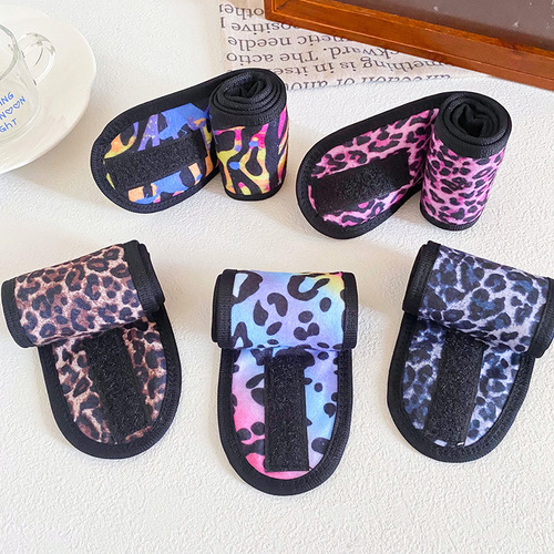 European and American cross-border fashion leopard print Velcro headband women's face wash sports breathable postpartum scarf hair accessories wholesale